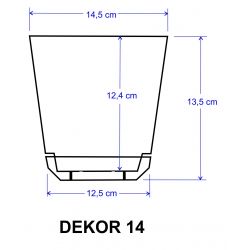 Doniczka DEKOR 14 cm wzór 045 Deska