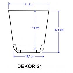 Doniczka DEKOR 21 cm wzór 045 Deska